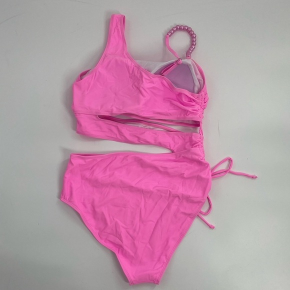 NEW GRACE + EMMA paradise radiance monokini in pink Pearl Shoulder Strap Large - Picture 11 of 16